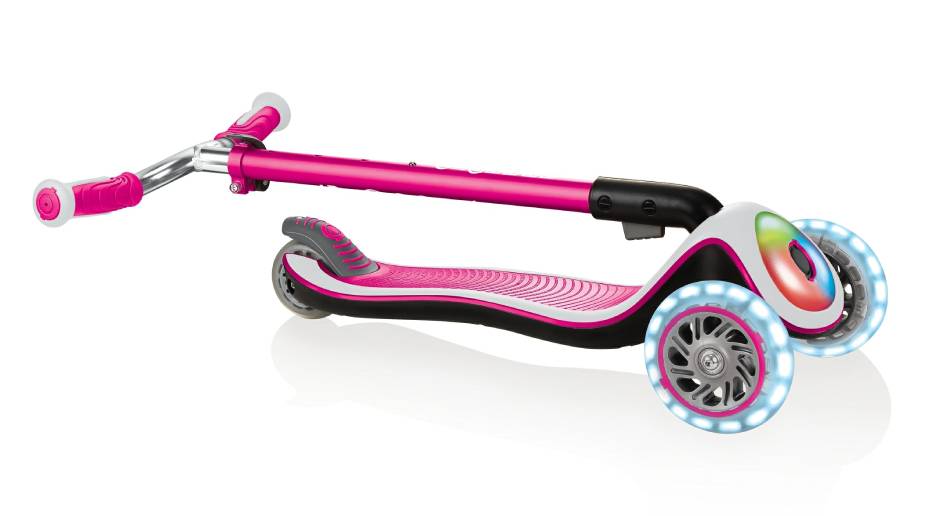 Самокат GLOBBER ELITE PRIME розовый, колёса с подсветкой, 3+ 4