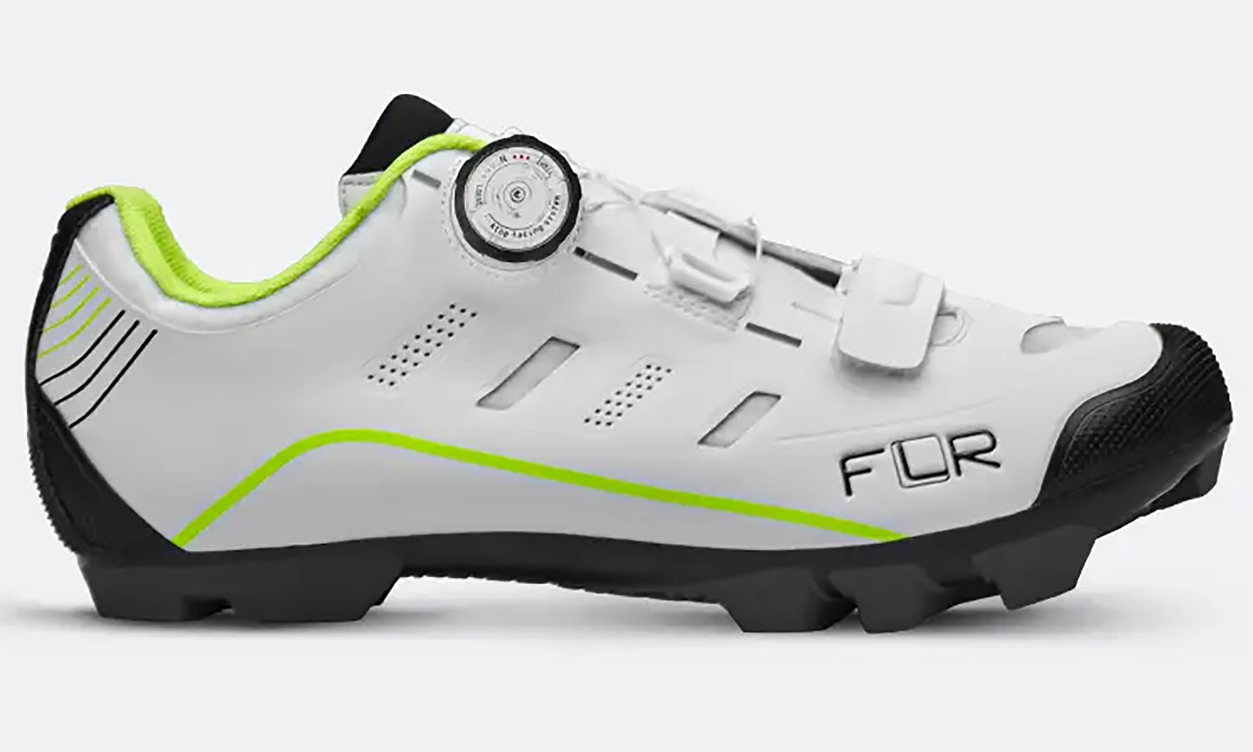 Велосипедні туфлі MTB FLR F-75 (зі шкарпетками Elite) Білий/неоновий жовтий, розмір 39 6