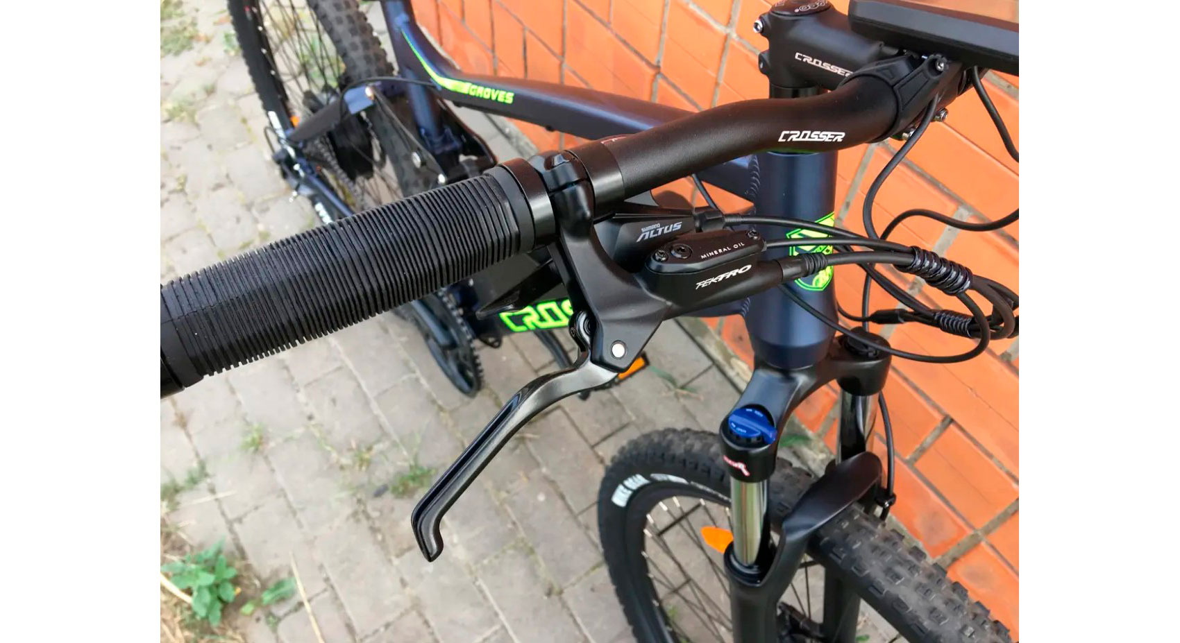 Велосипед Crosser E-GROVES 29" 36V/350W 14A Чорно-зелений 3