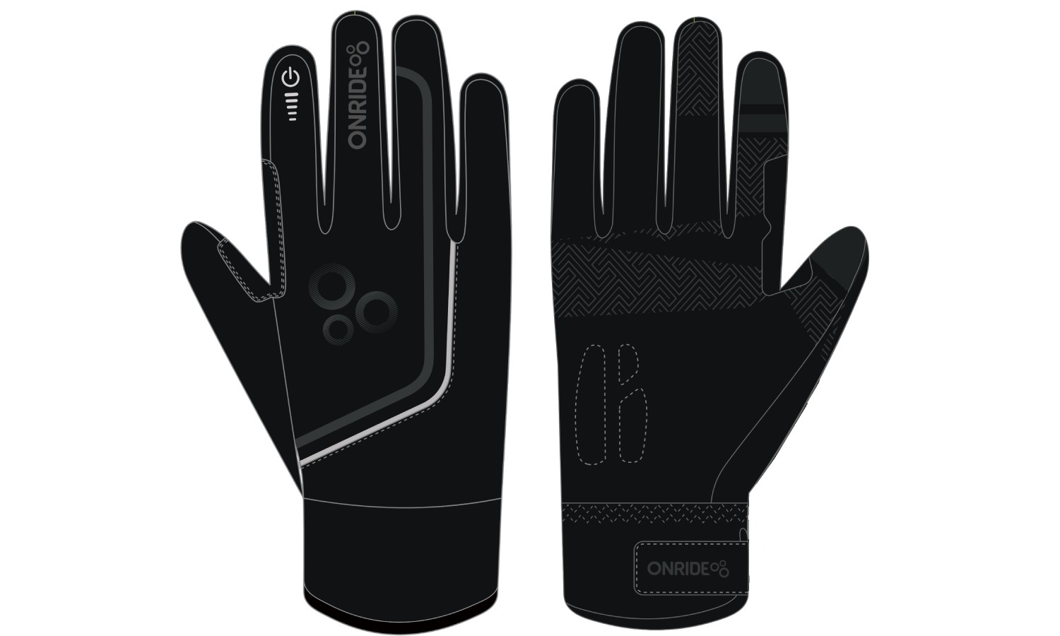 Фотография Демисезонные перчатки ONRIDE Natty черные XS