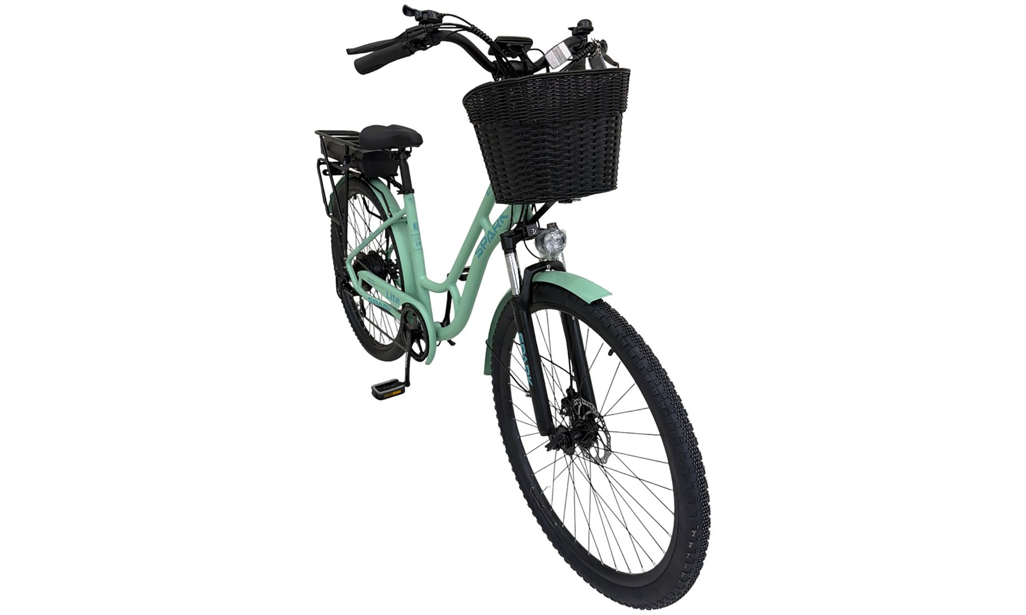 Велосипед с электромотором SPARK E-CITY LITE 28", размер M, рама 18", 48V/500W/12,8Ah, год 2026, мятный 2