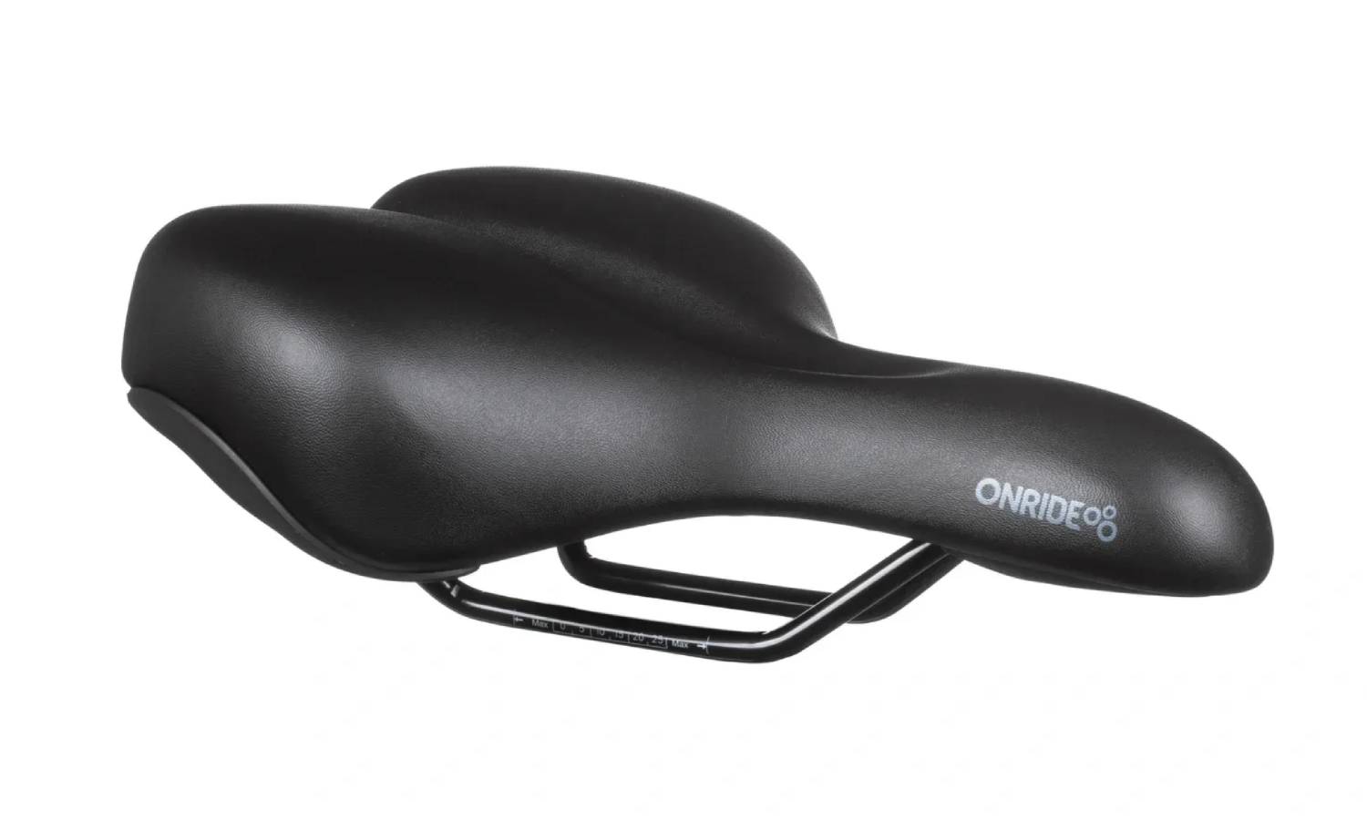 Сідло ONRIDE Glee, сталеві рамки, 265х190 мм, з ручкою, чорний 