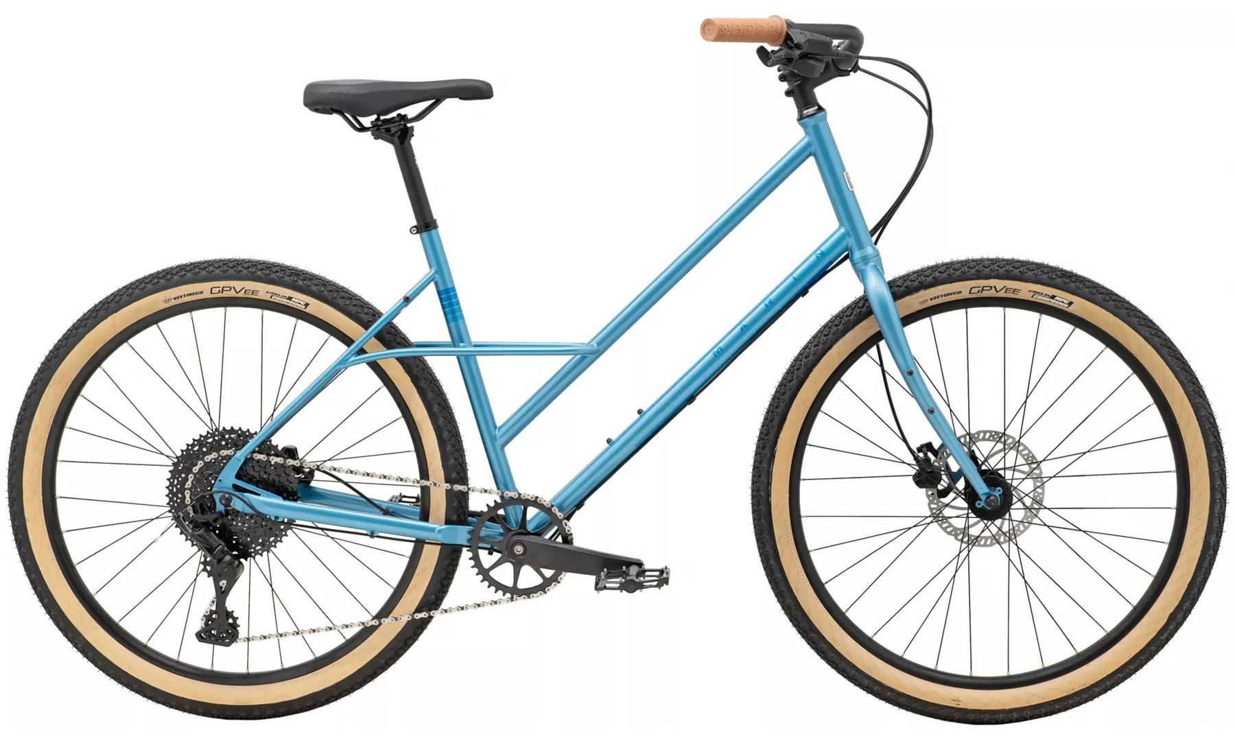Фотография Велосипед Marin Larkspur 1 27,5" рама S 2024 Gloss Metallic Blue/Metallic Dark Blue
