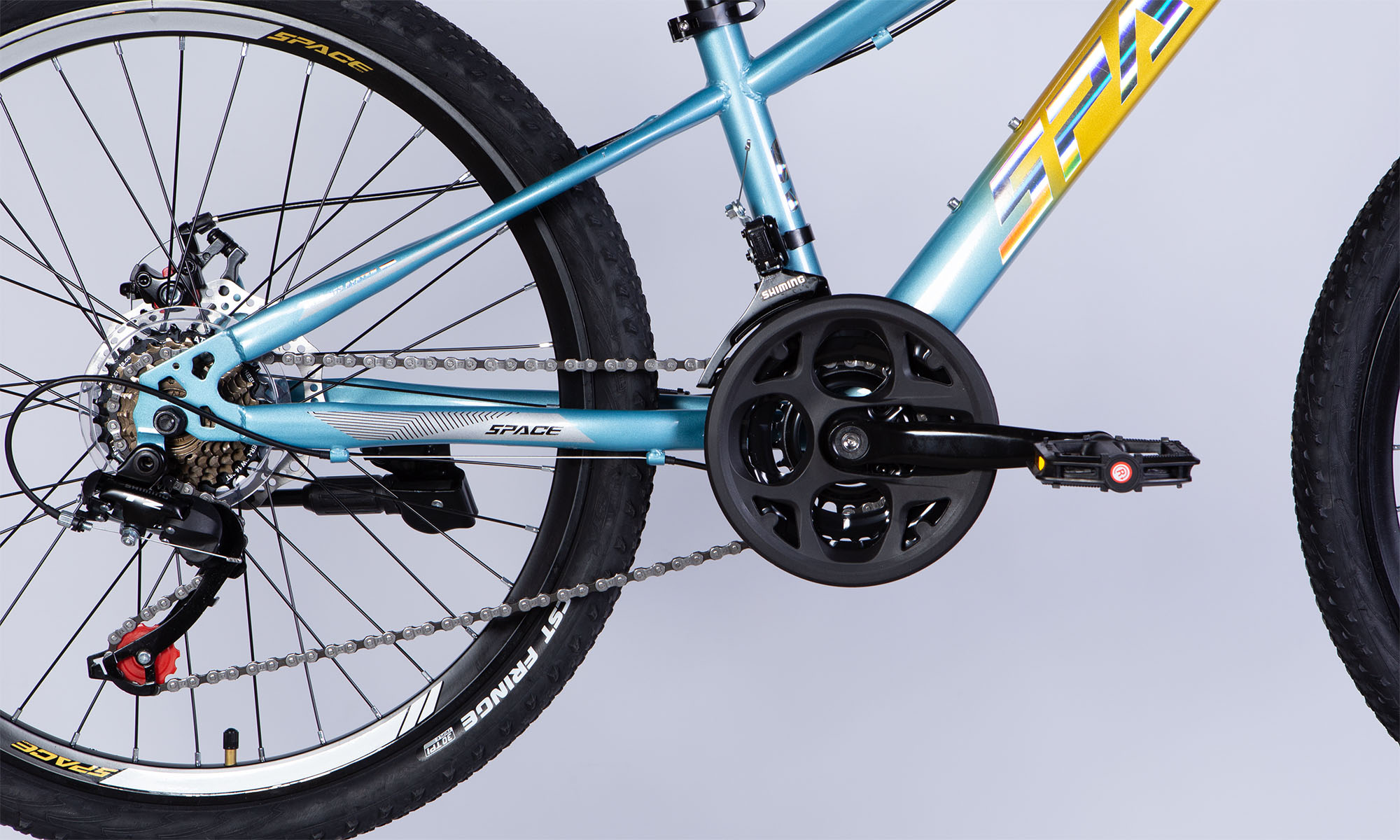 Велосипед SPACE MARS DD FR 24", розмір XXS рама-11", рік 2026, золотисто-чорний 3