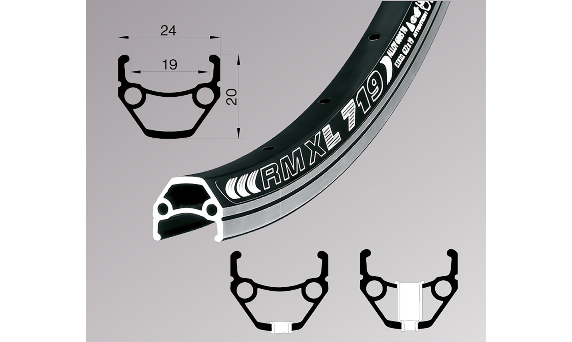 Обід Remerx DRAGON LINE RX 719, 28'', 622x19, 36 отв., AV, чорний анодований, V-Br, CNC 