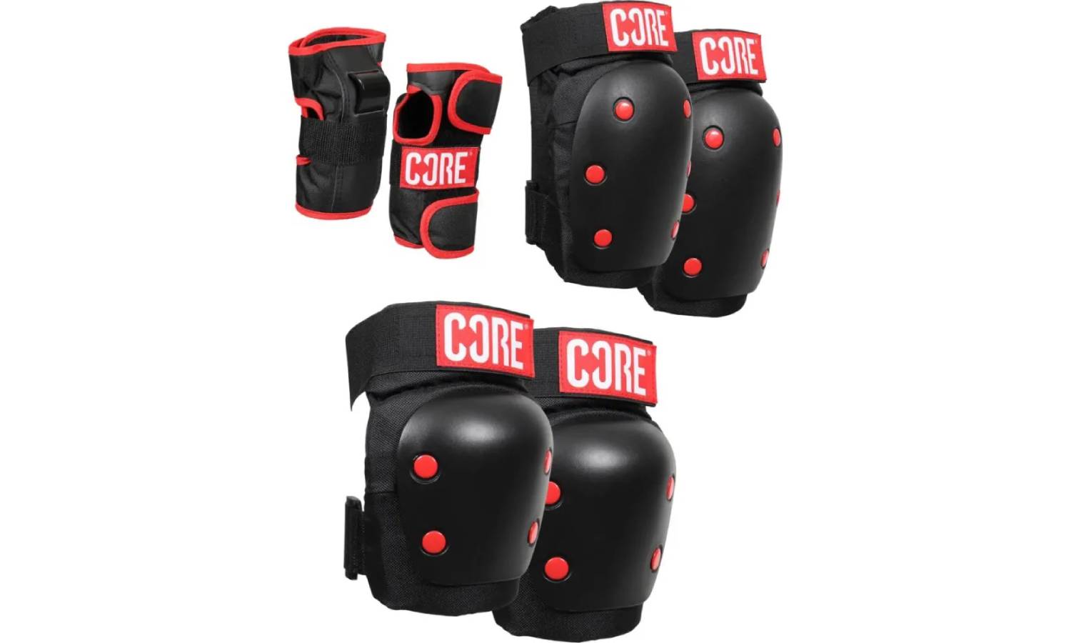 Фотографія Набір захисту для самокатів та скейтів Core Skate Pad Red розмір L 3