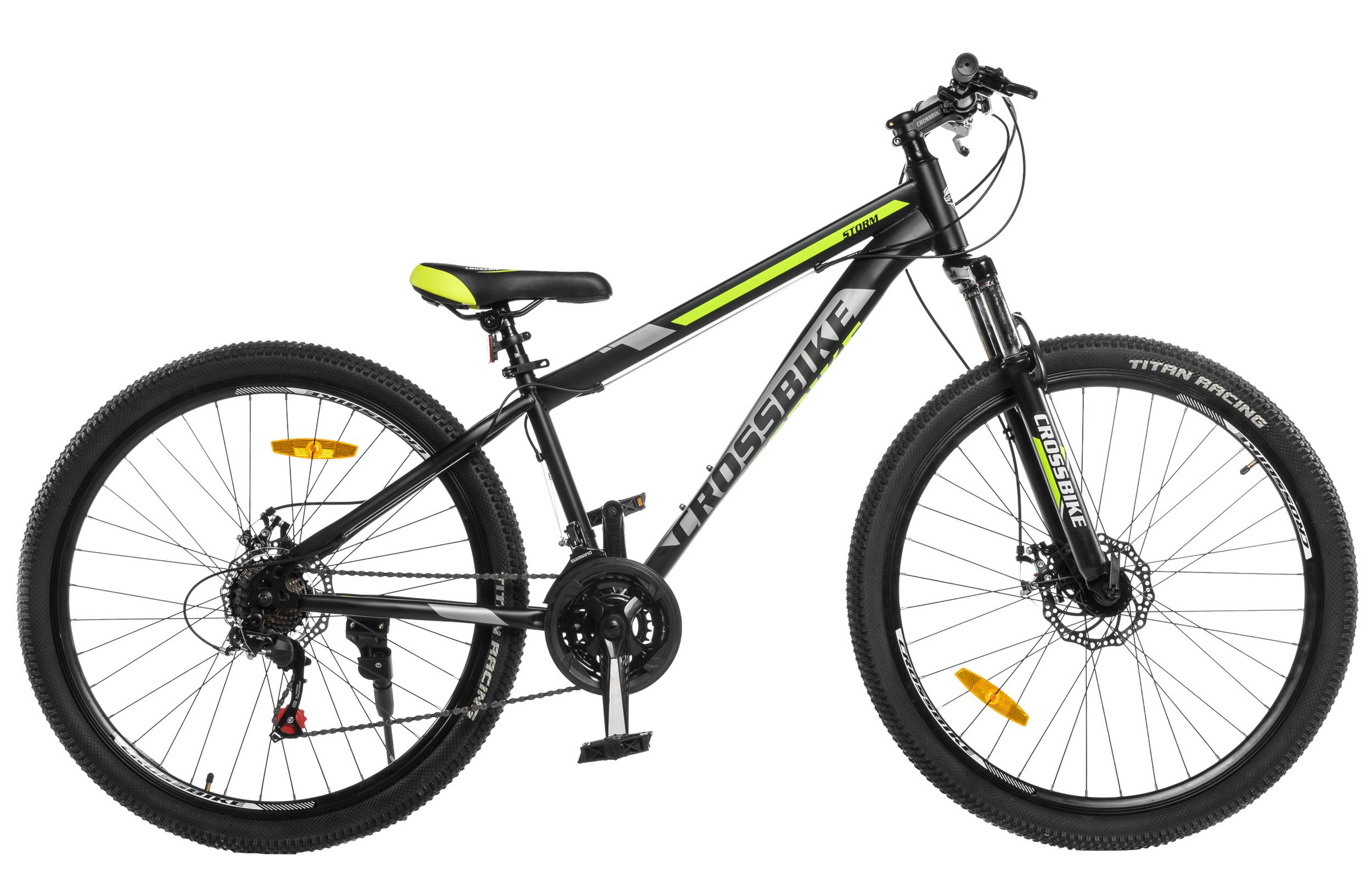 Фотографія Велосипед CrossBike Storm 27,5" розмір S рама 15 2022 Чорний-Жовтий 