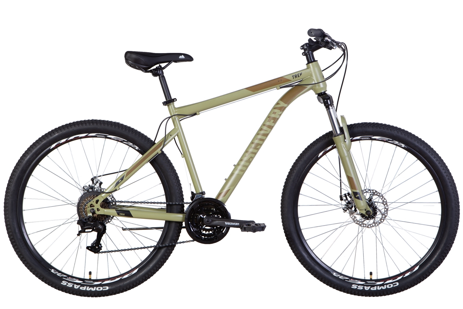 Фотография Велосипед Discovery TREK AM DD 27,5" размер L рама 19,5" 2022 Зеленый