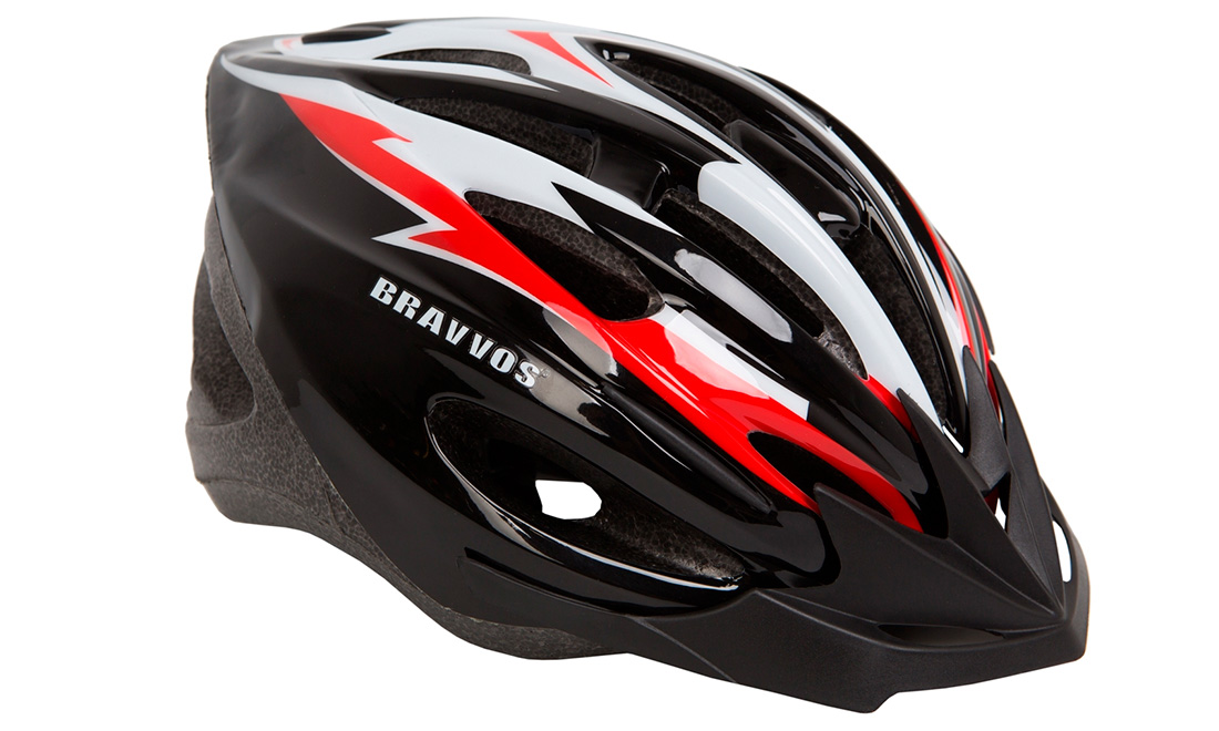 Фотография Шлем велосипедный Bravvos HEL126, размер М (55-58 см) черно-красный