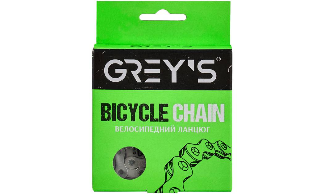 Цепь велосипедная Grey's 10ск. S10 Silver/Silver, 116 звеньев 2