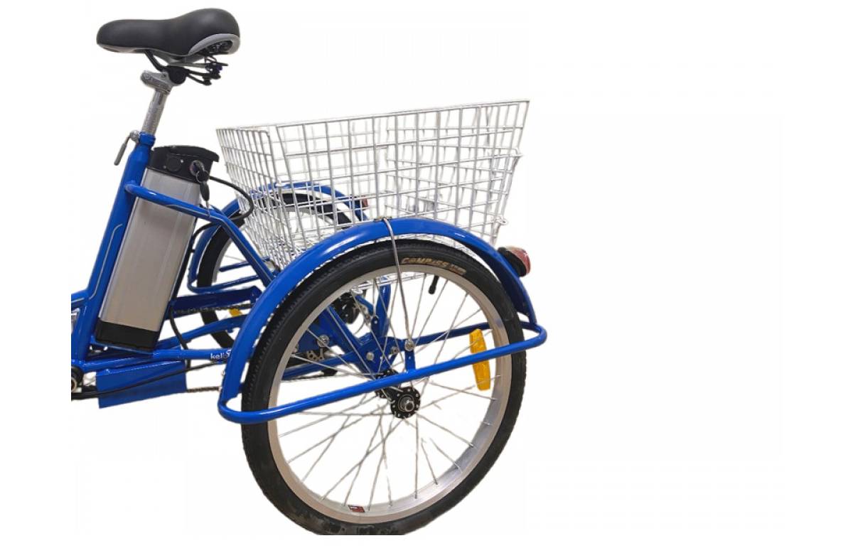 Електровелосипед дорожній триколісний Kelb.Bike Comfort Plus 24" розмір М 500W 12 Ah 48V+PAS Синій 2