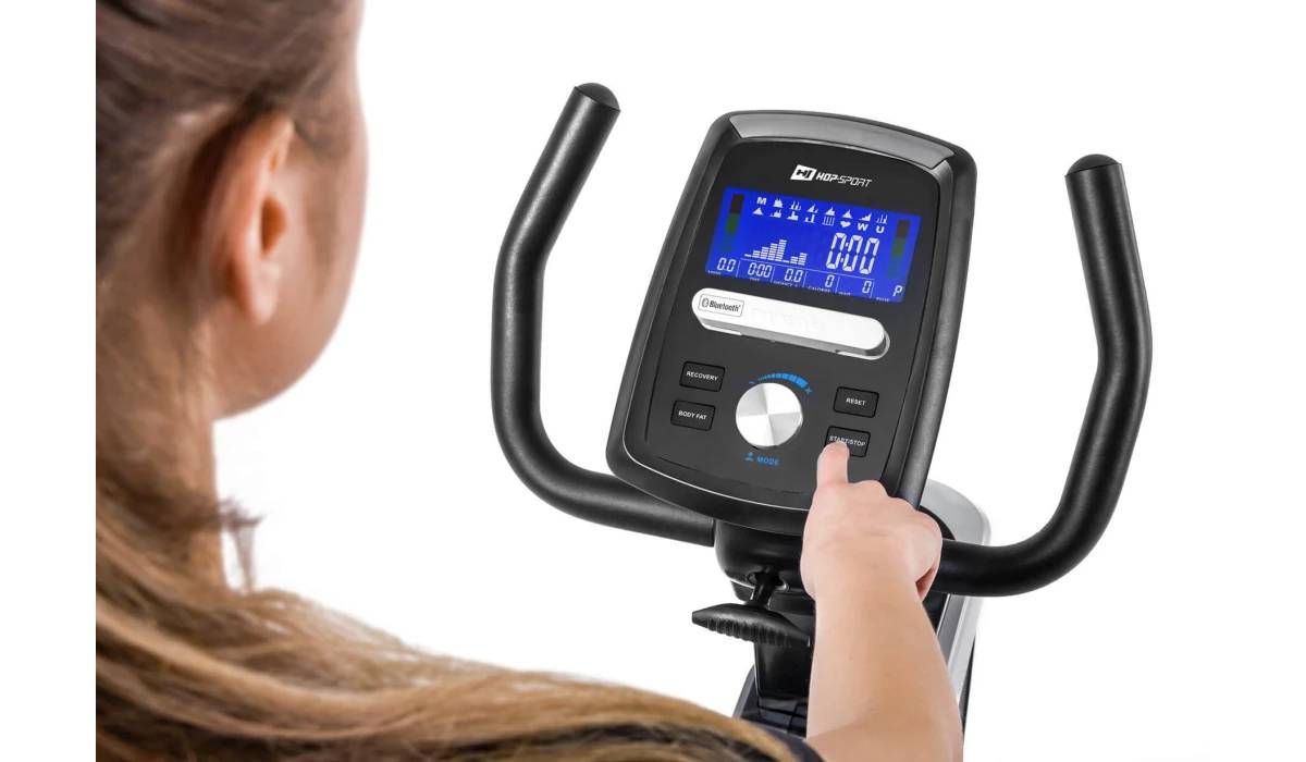 Горизонтальный велотренажер Hop-Sport HS-070L Helix iConsole+ черно-красный 4