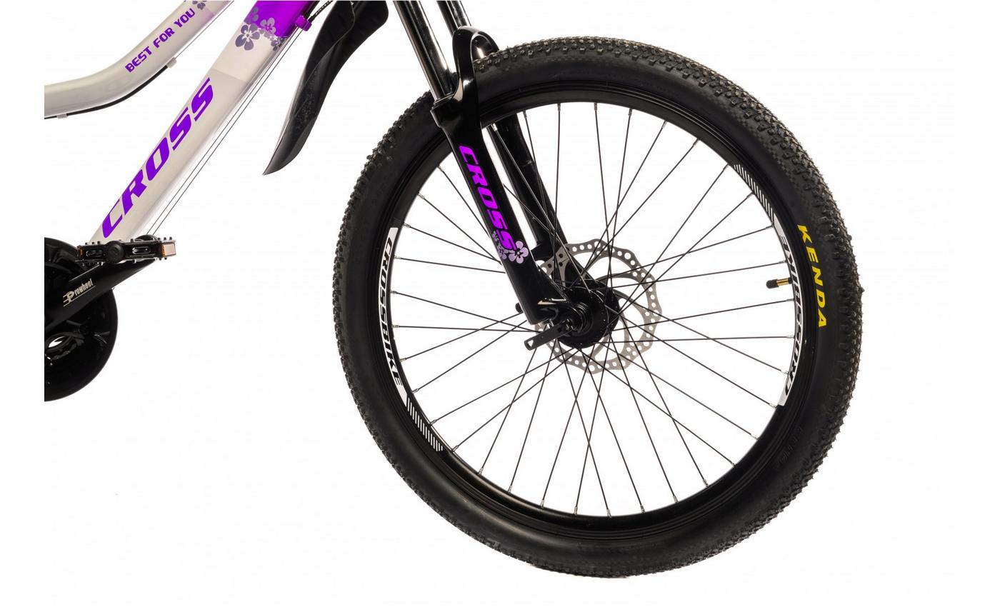 Фотография Велосипед Cross Milano 24" размер XXS рама 12 2022 Фиолетово-белый 2