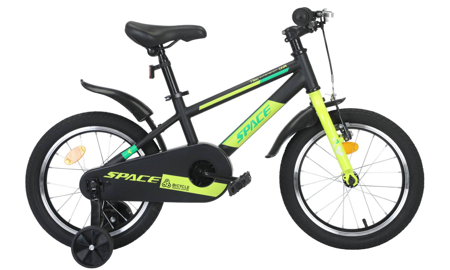 Велосипед SPACE KID GEON BH 16" рама 9" 2024 Чорно-зелений 2