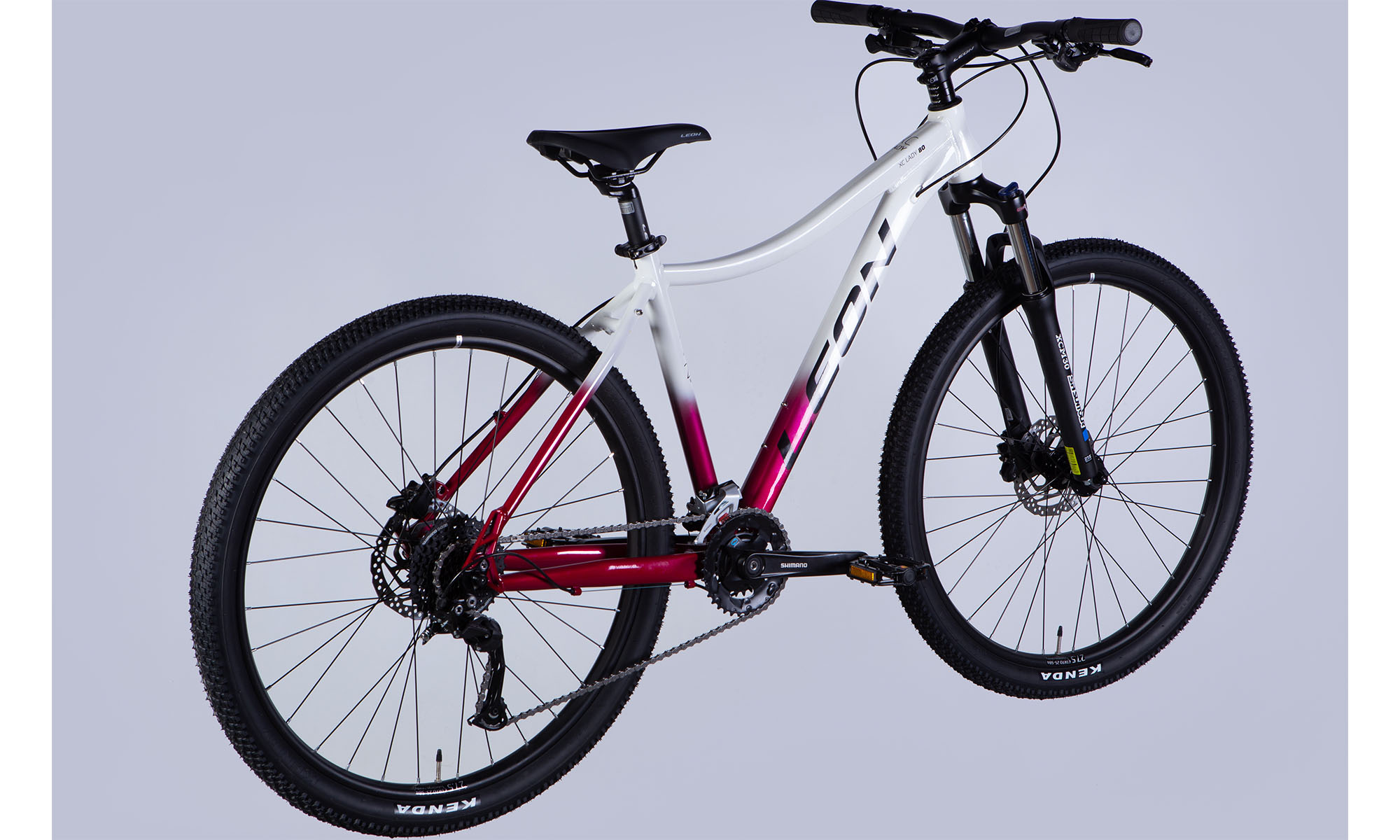 Фотографія Велосипед Leon XC LADY 80 HDD 27,5", размер M, рама 18", 2025, белый с малиновым  7