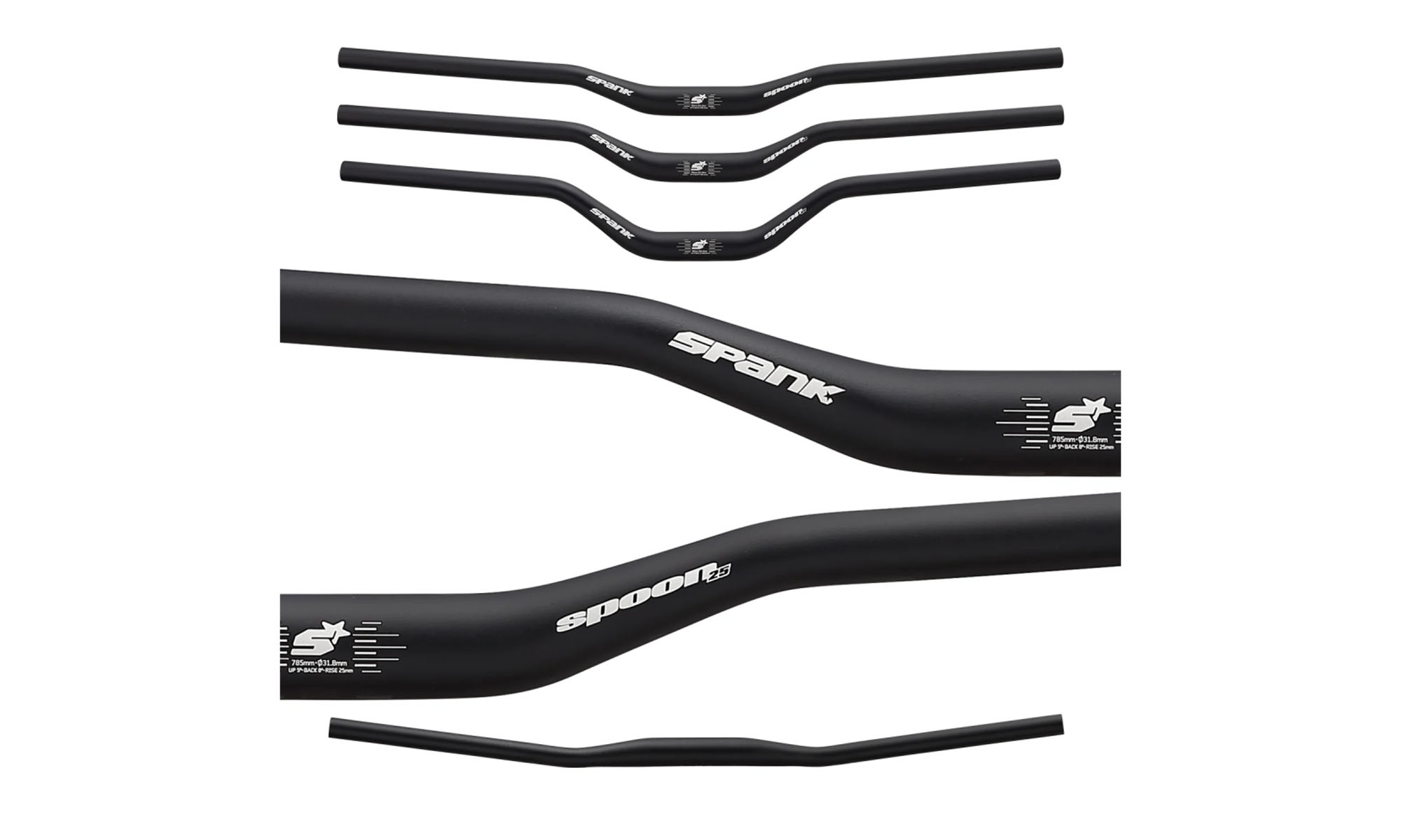 Руль SPANK SPOON 25, 25R, Black Руль SPANK SPOON 25, 25R, Black