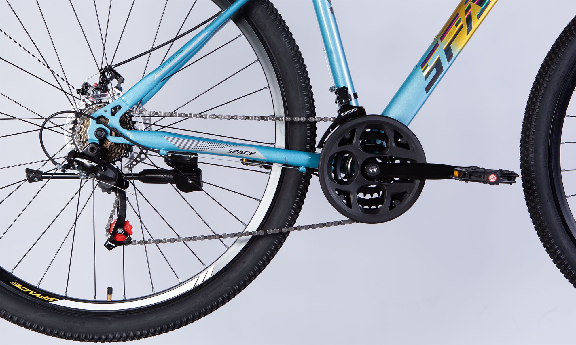 Велосипед SPACE MARS DD FR, 29", ST, рама-18", 2025, золотисто-голубой 5