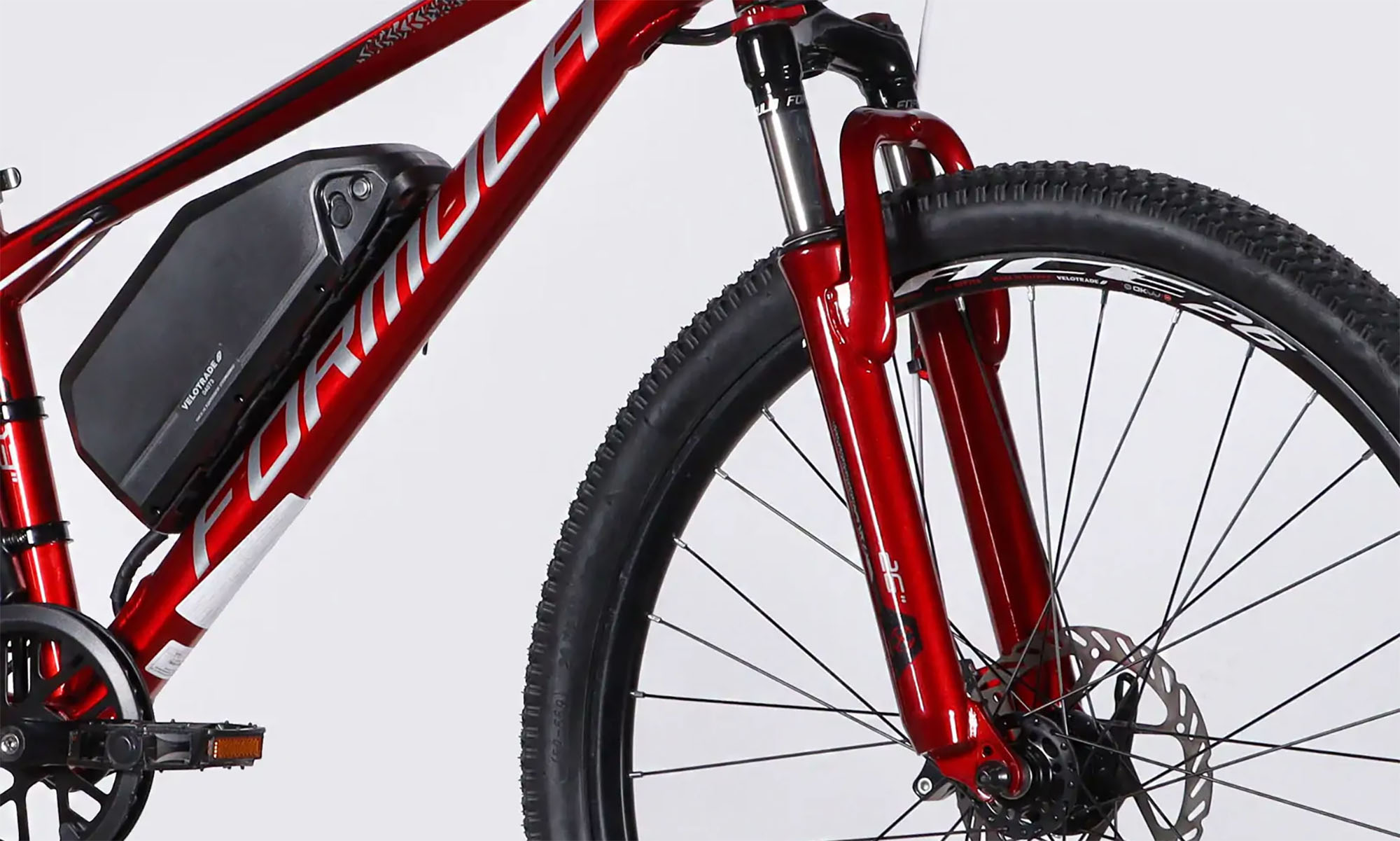 Велосипед з електроприводом Formula eMOTION DD FR 26", розмір XS, рама-13", 36B, 10А*г, 500Вт, рік 2026, червоно-сріблястий 5