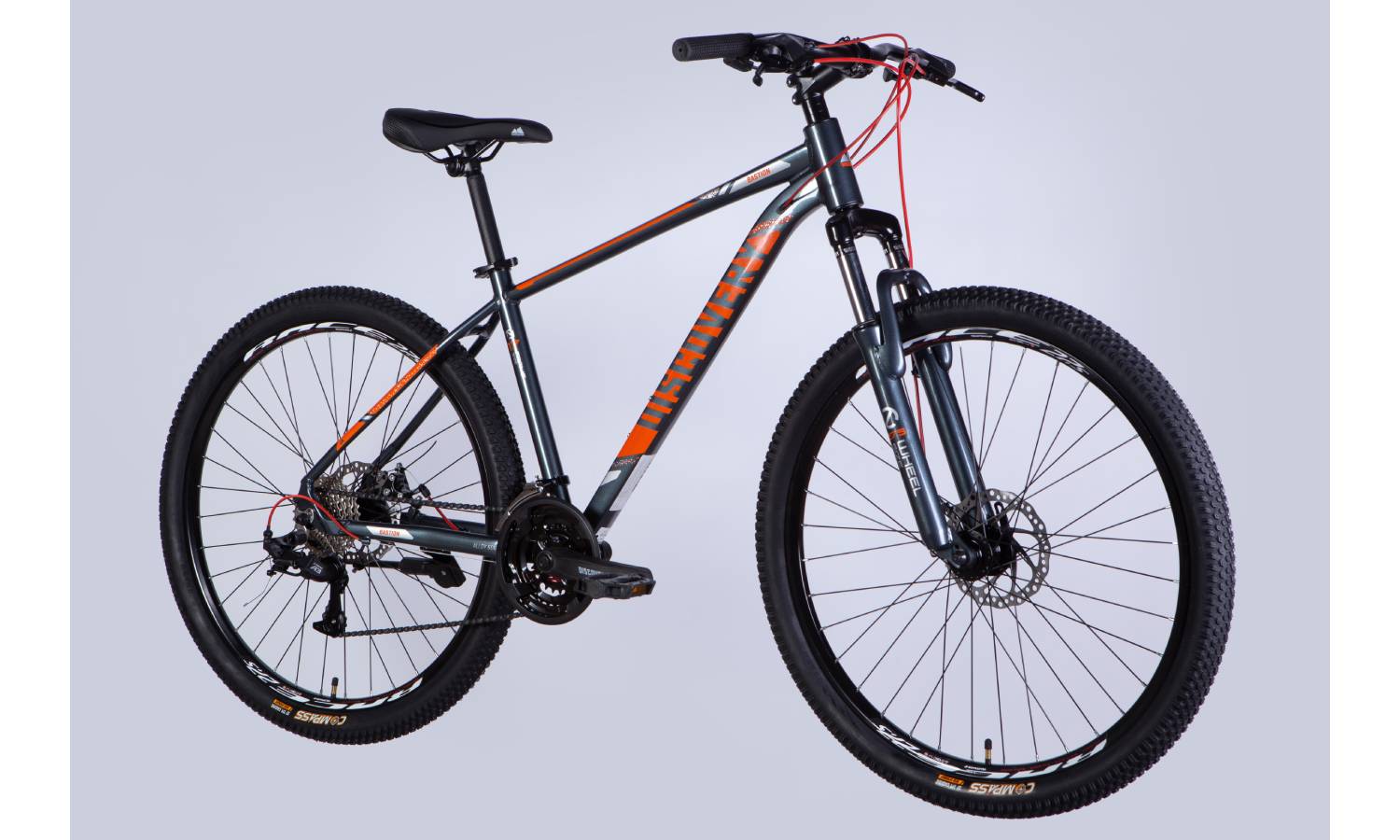 Велосипед Discovery BASTION DD 27,5" размер М рама 17" 2025 серо-оранжевый 3