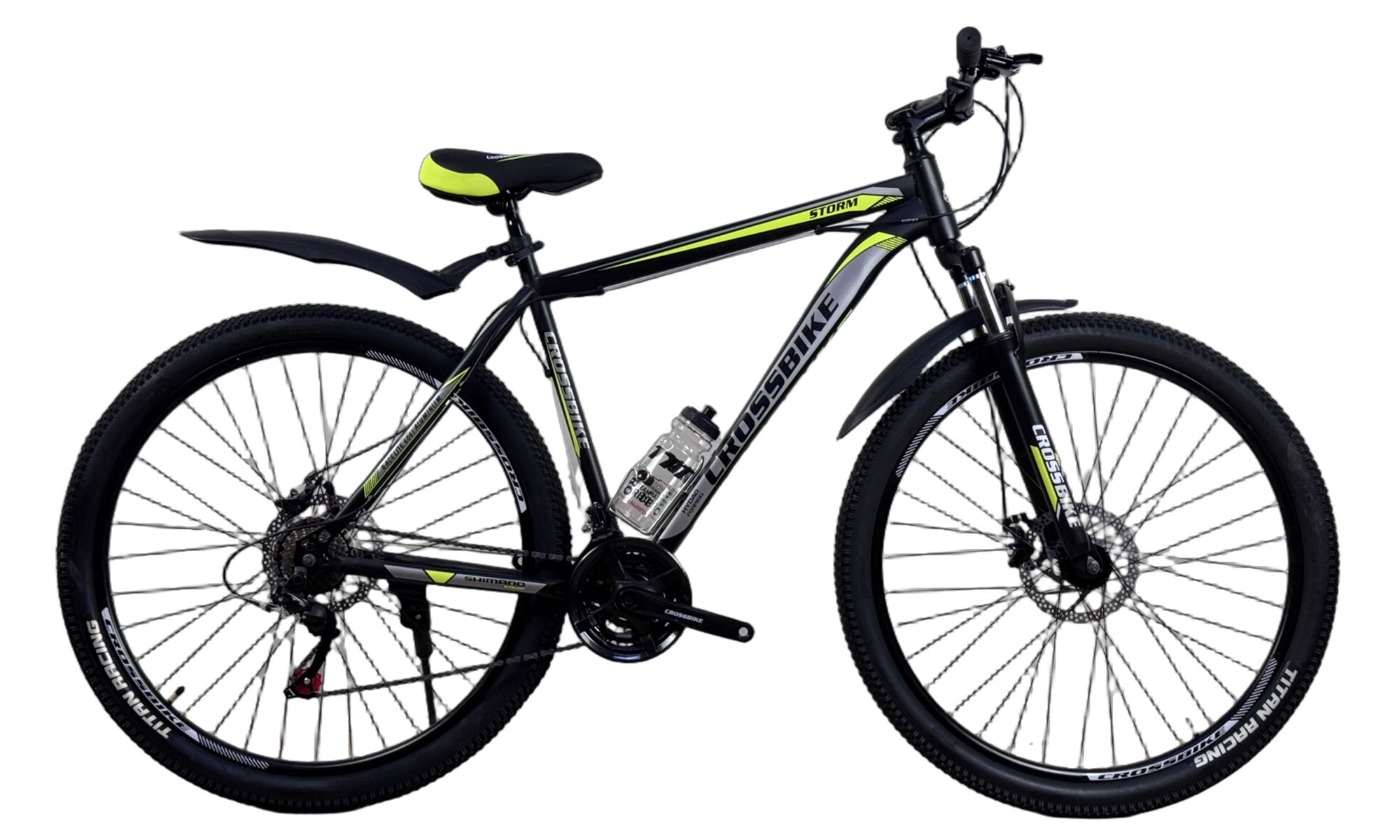 Велосипед CrossBike Storm 29", размер XL, рама 21", год 2022, Черный-Желтый Велосипед CrossBike Storm 29", размер XL, рама 21", год 2022, Черный-Желтый