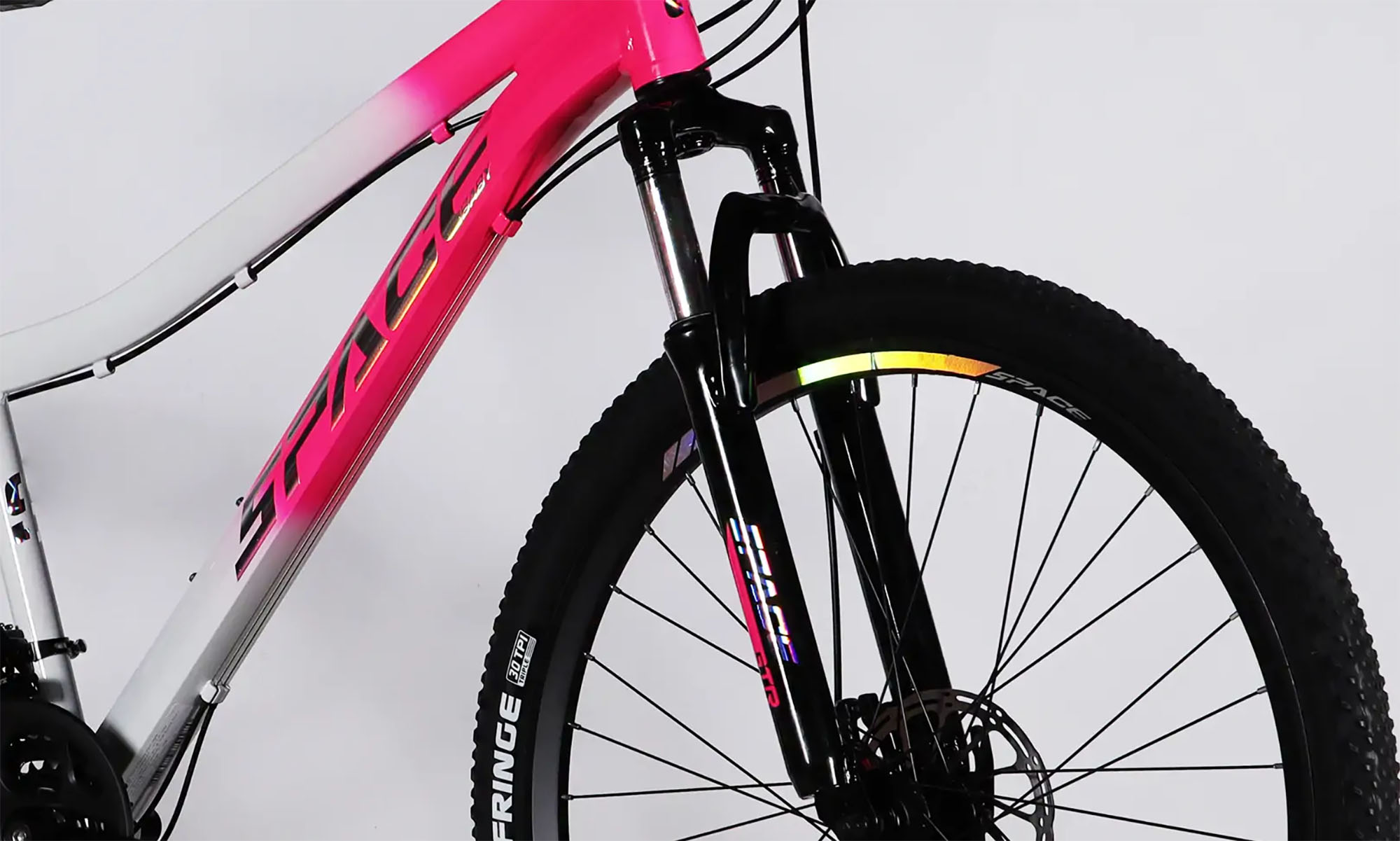 Велосипед SPACE IZIDA DD FR, 27.5", размер S, рама-15", год 2026, розово-белый 2