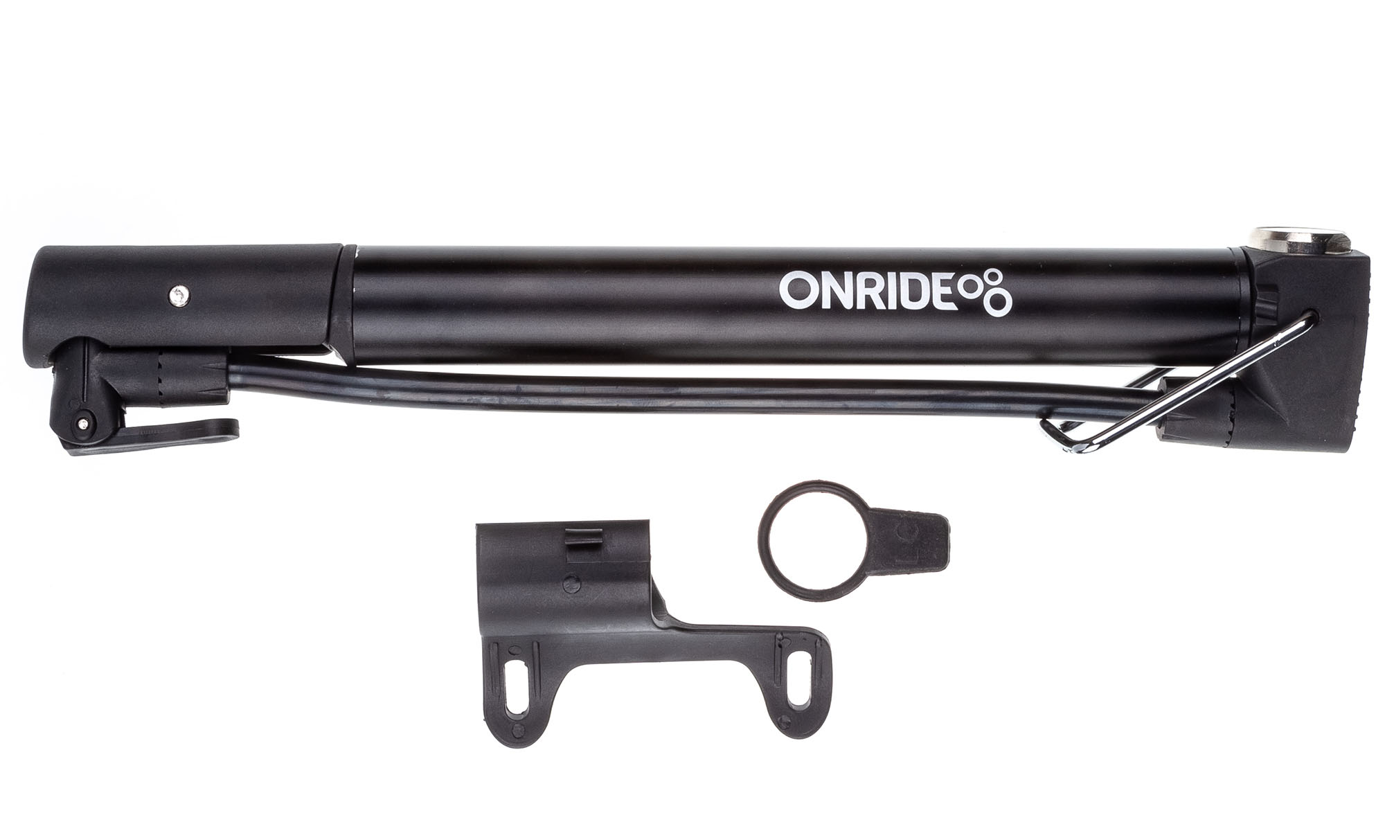 Насос компактный ONRIDE CL Puff алюминий, с манометром, макс. давление 120 psi, головка под FV/AV 