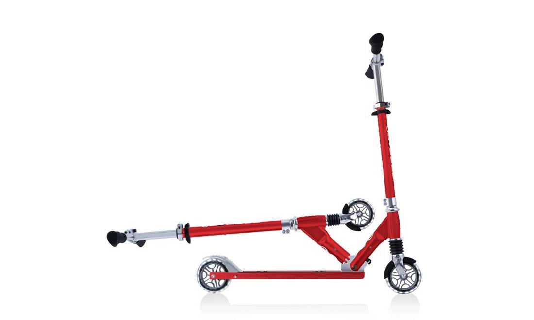 Самокат GLOBBER FLOW ELEMENT COMFORT LIGHTS, червоний, колеса з підсвічуванням, 5+ 9