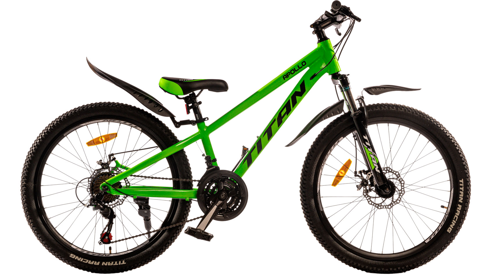 Фотография Велосипед Titan APOLLO 24" размер XXS рама 11 2022 Зелено-черный