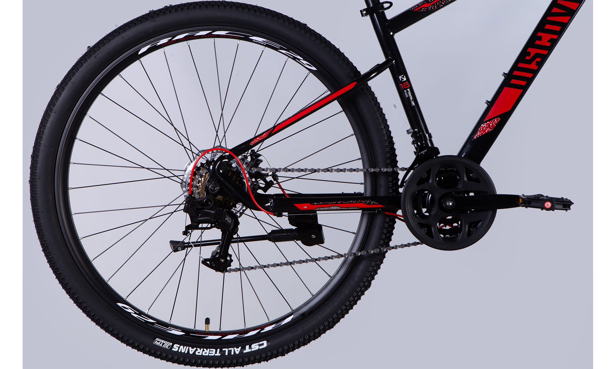 Велосипед Discovery TREK DD FR 29", размер XL, рама 21", год 2025, черно-красный 3