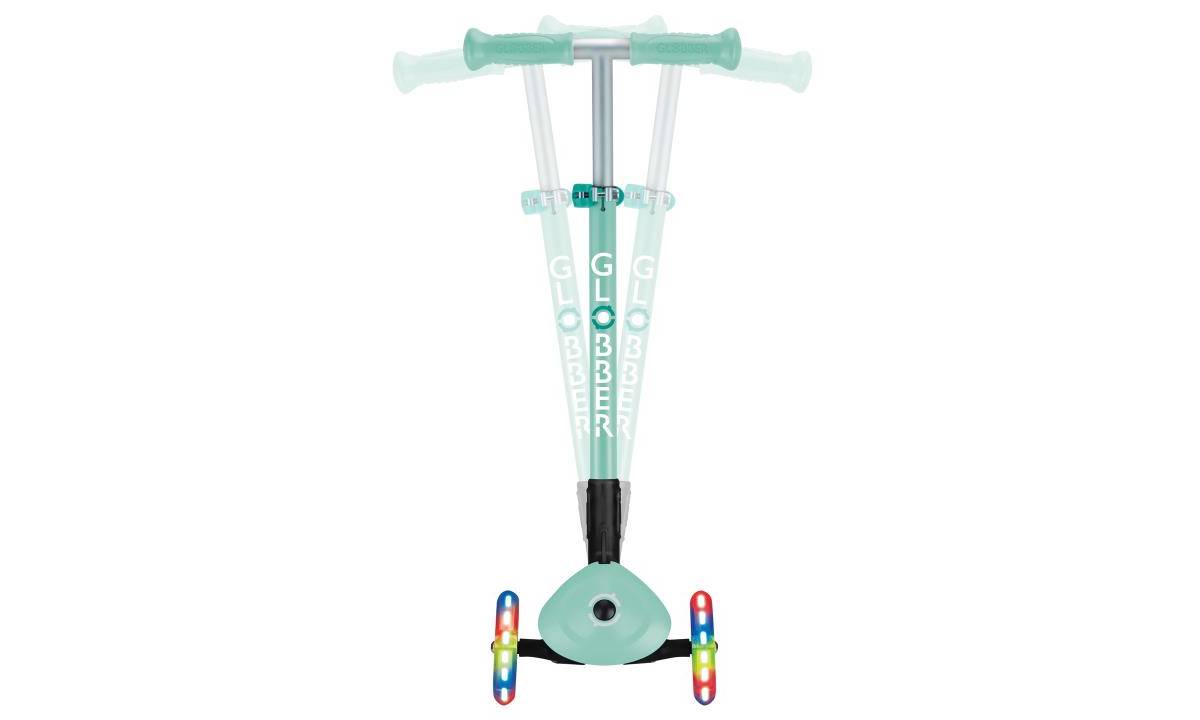 Самокат GLOBBER PRIMO FOLDABLE LIGHTS, мятный, колеса с подсветкой, 3+ 5