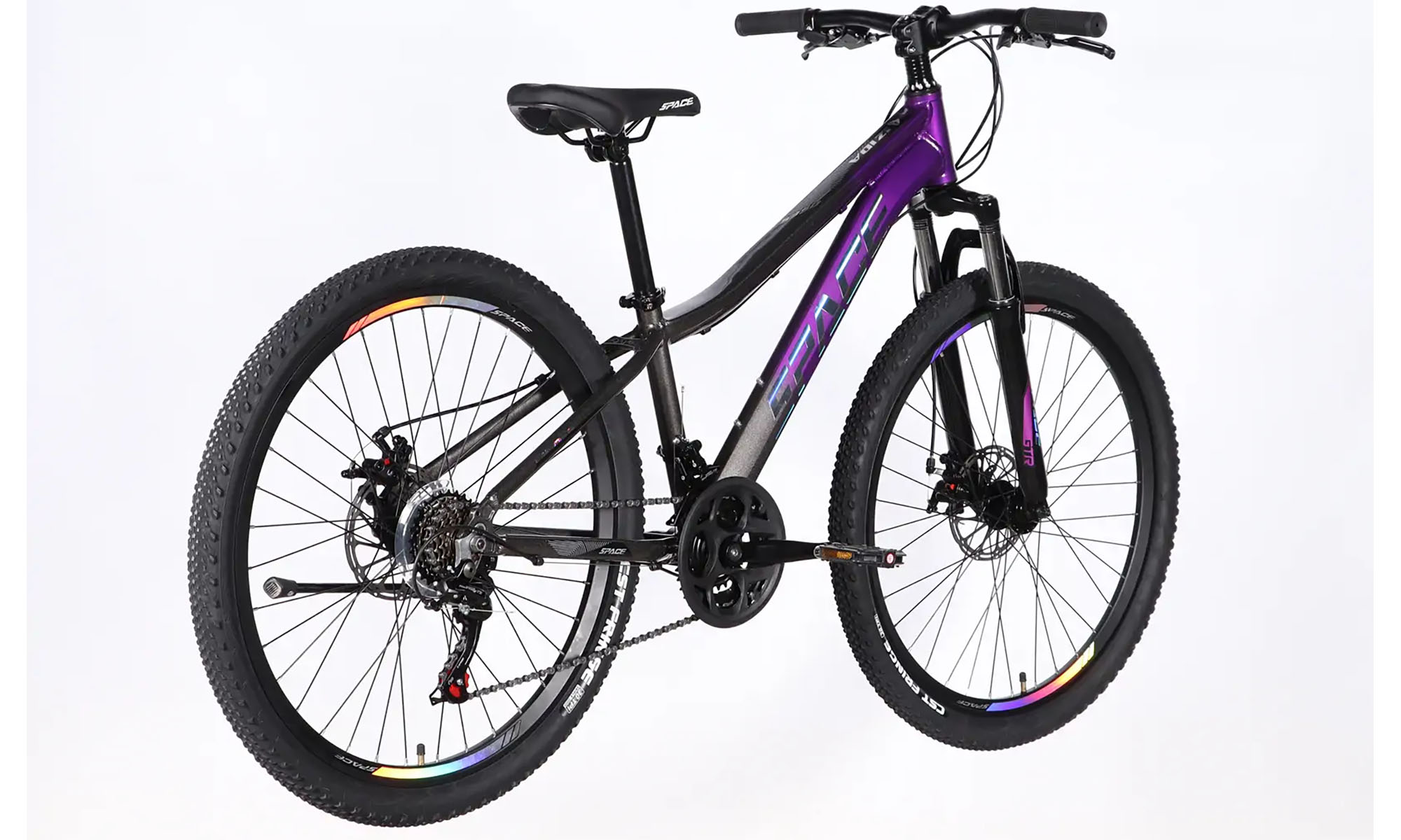 Велосипед SPACE IZIDA DD FR, 26", розмір XS, рама 13", рік 2026, фіолетово-сріблястий 4 Велосипед SPACE IZIDA DD FR, 26", розмір XS, рама 13", рік 2026, фіолетово-сріблястий 4