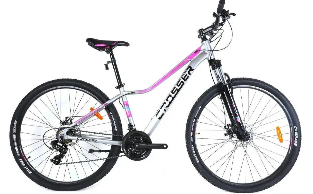 Фотография Велосипед Crosser Girl 26" 2021, размер XS рама 13 2022 Серо-розовый