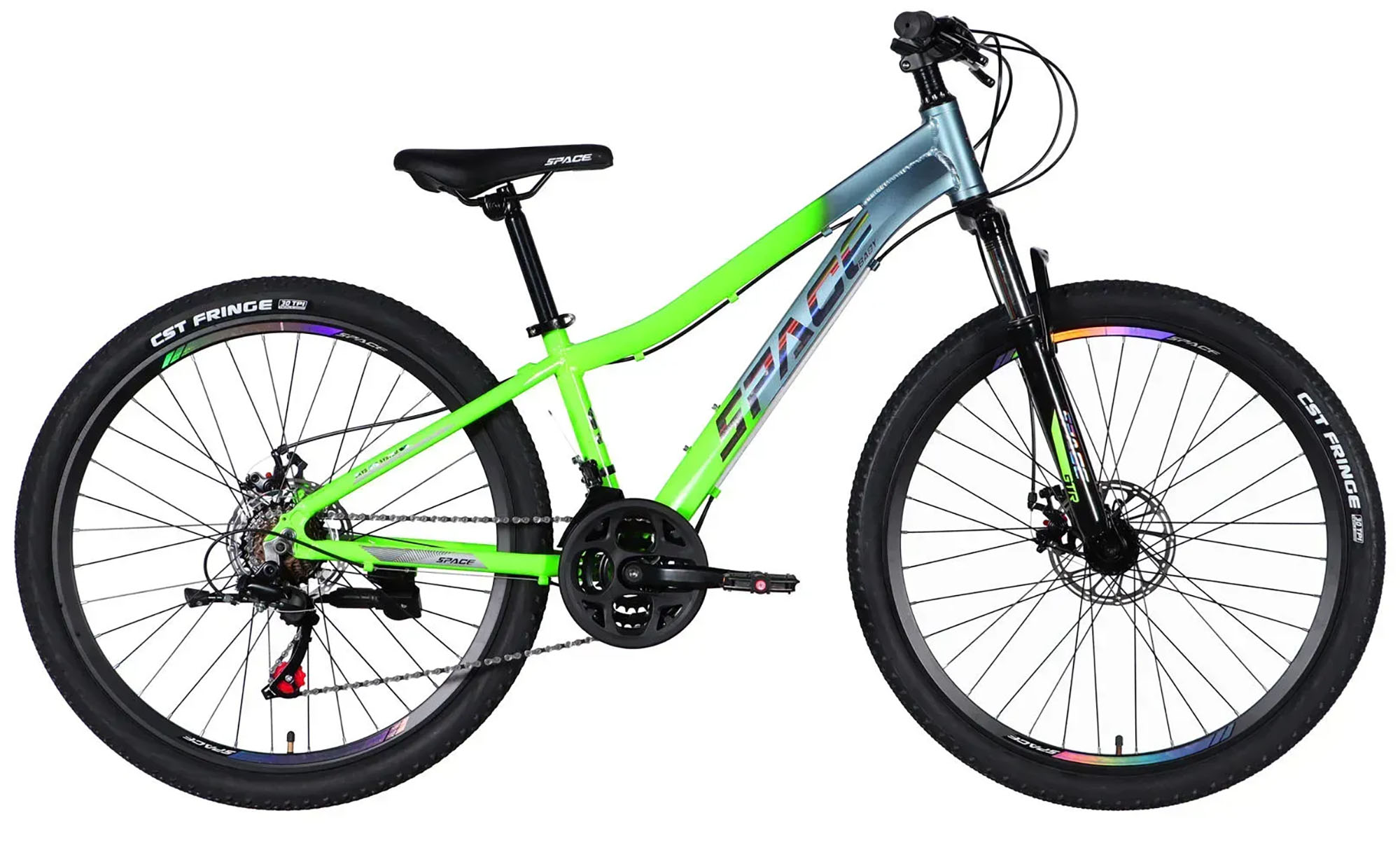 Велосипед AL 24" SPACE LYRA DD FR рама-11" сріблясто-зелений 2026 Велосипед AL 24" SPACE LYRA DD FR рама-11" сріблясто-зелений 2026