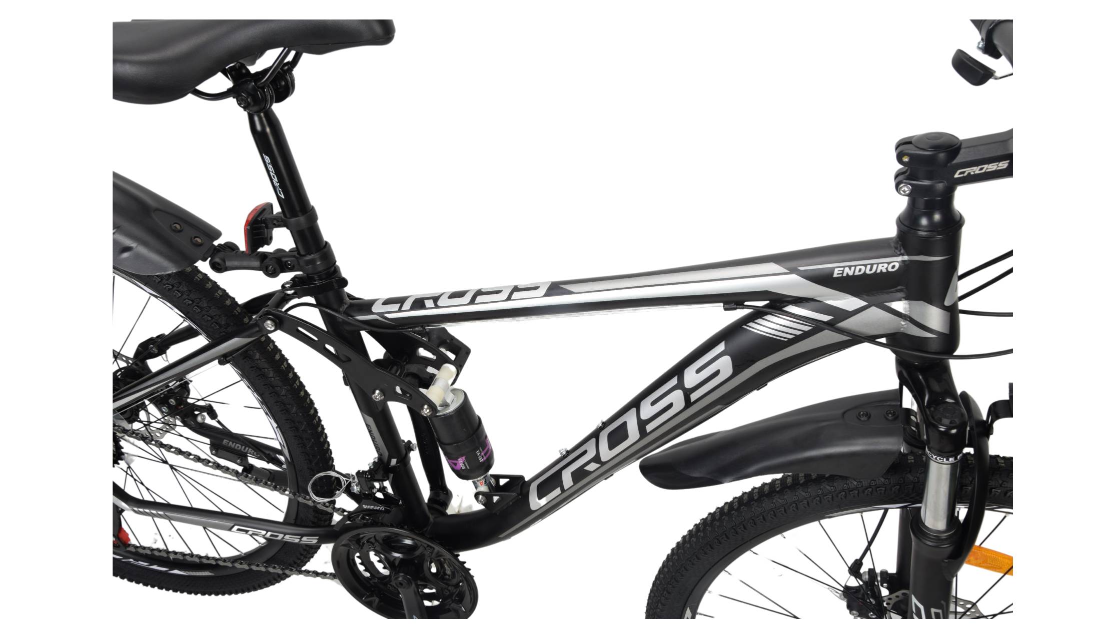 Велосипед CROSS Enduro 26", розмір S рама 15" (2022), Чорно-сірий 4