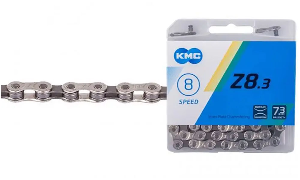 Цепь KMC Z8.3 Silver/Grey 7-8 скоростей 114 звеньев серебристый/серый + замок 2 Цепь KMC Z8.3 Silver/Grey 7-8 скоростей 114 звеньев серебристый/серый + замок 2