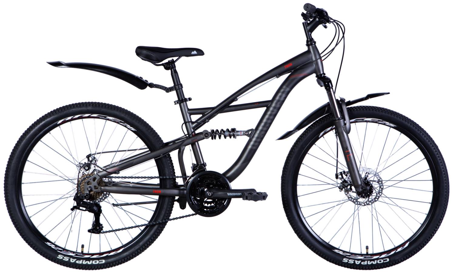 Фотографія Велосипед Discovery TRON DD 26" размер S рама 15" 2024 Серебристо-черный