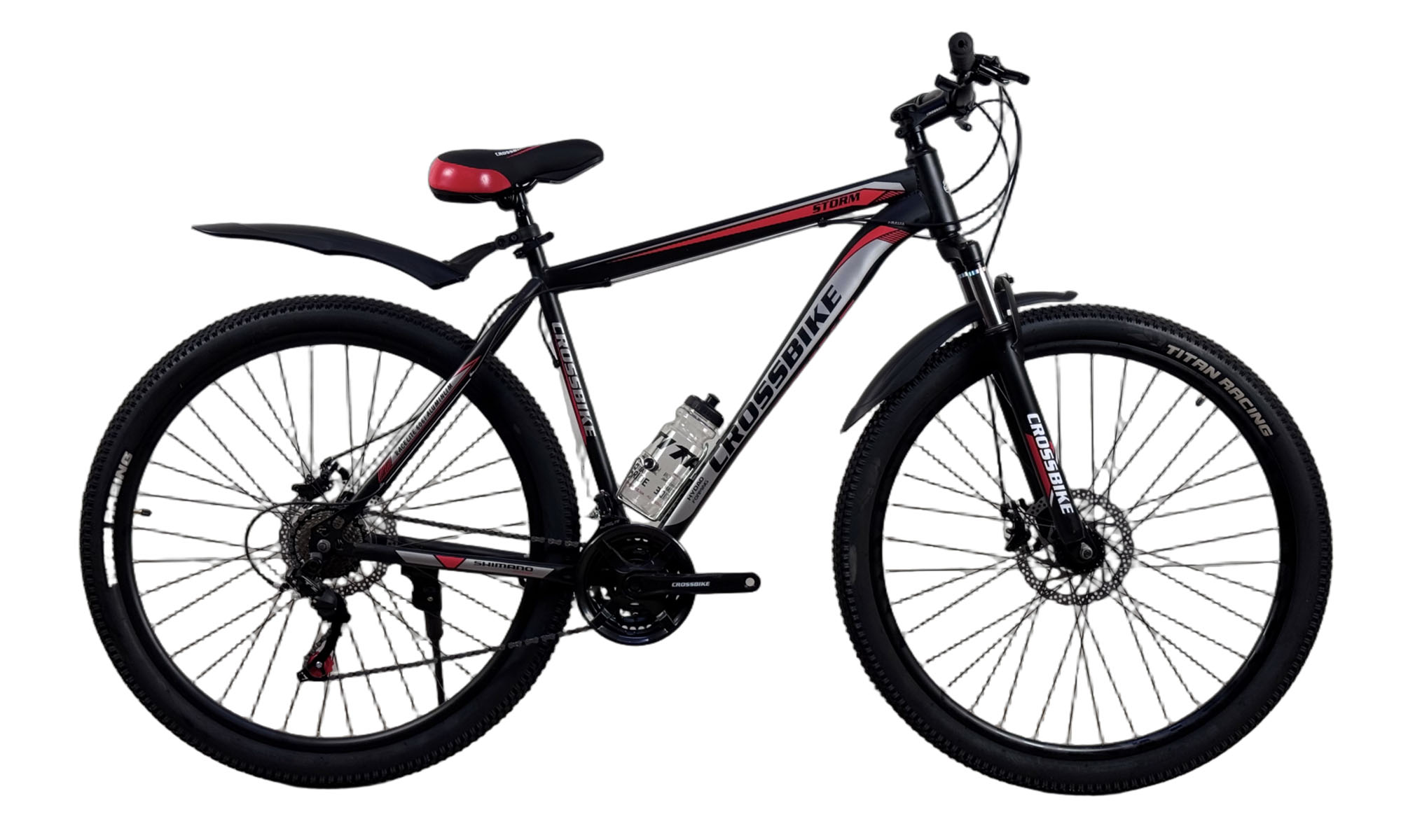 Велосипед CrossBike Storm 29", размер XL, рама 21", год 2022, Черный-Красный