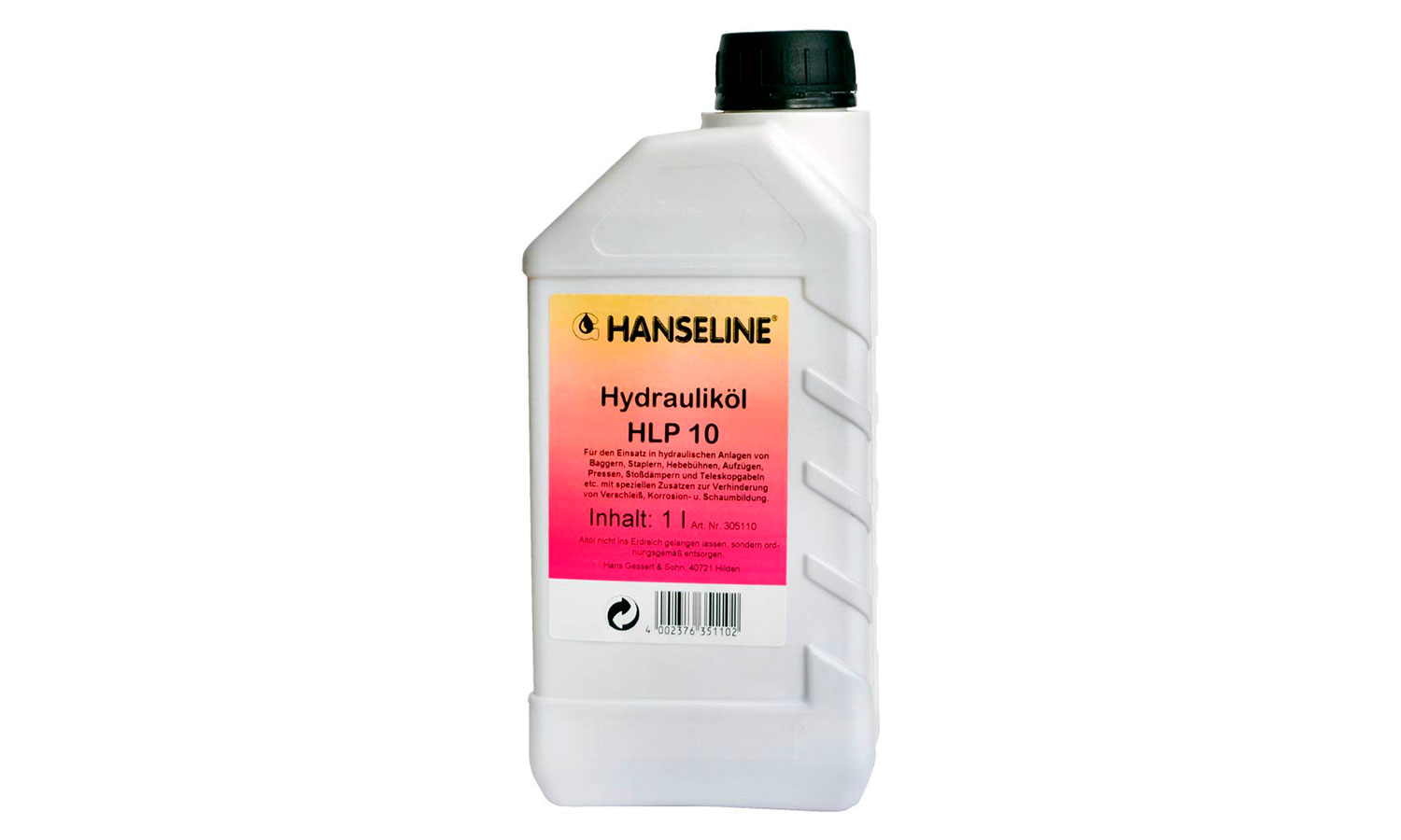 Масло гидравлическое Hanseline Hydraulikoil HLP10, 1 л