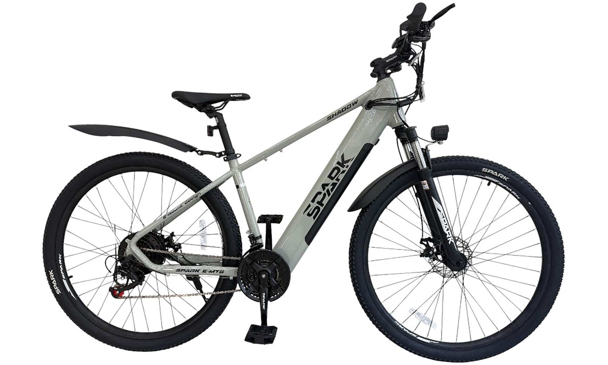 Велосипед с электромотором SPARK E-MTB SHADOW 29", размер M, рама 17", 48V/500W/12,8Ah, год 2026, серый