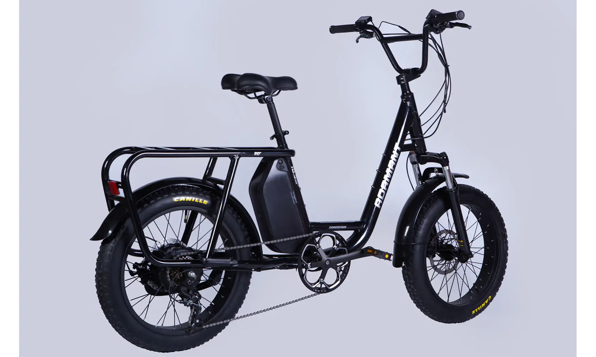 Велосипед з електроприводом Dorozhnik ADAMANT DD FR 20", розмір M, рама-18,5", 48B, 17.5А*ч, 500Вт, рік 2026, чорний 4