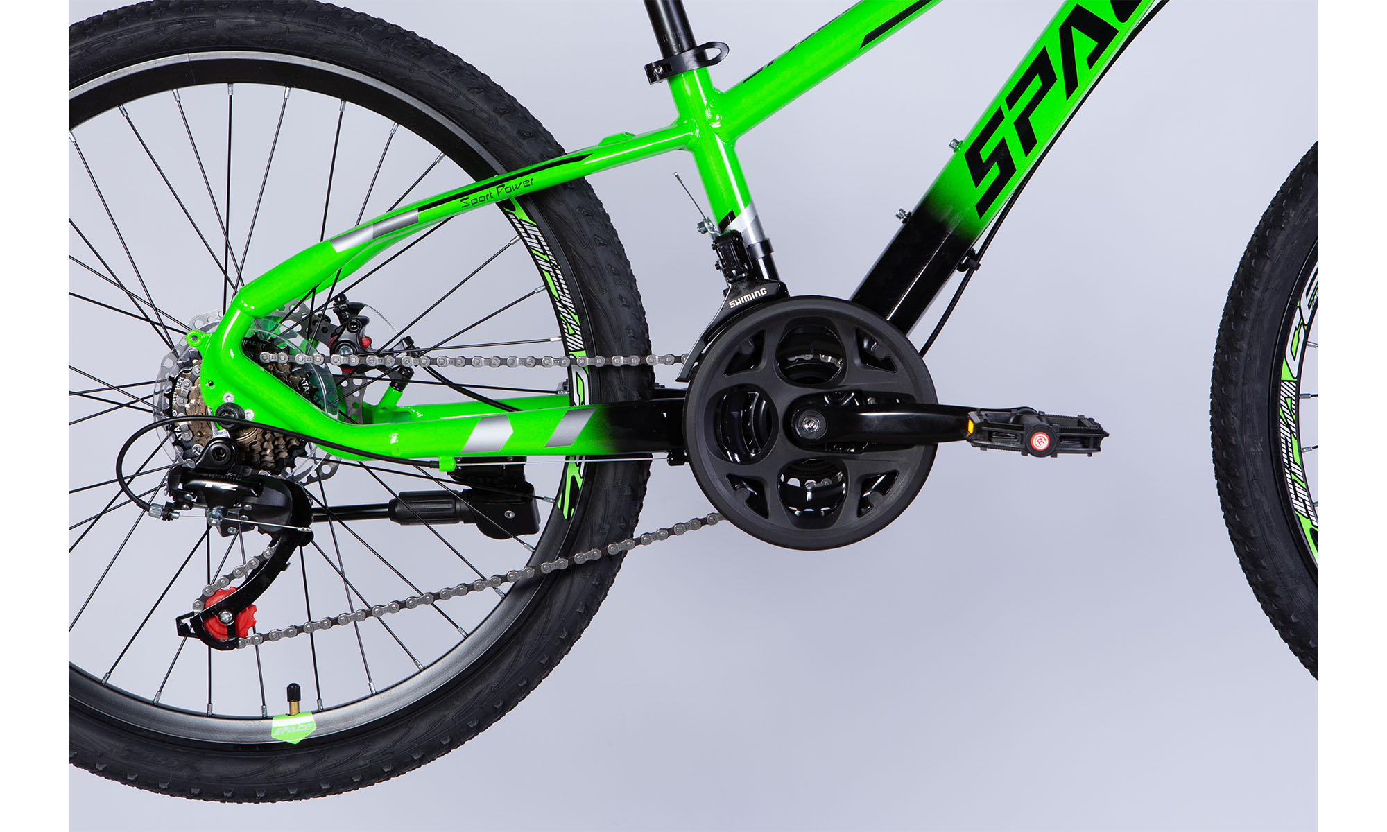 Велосипед SPACE MERCURY DD FR, 24", размер XXS, рама-11", год 2026, зелено-черный 6