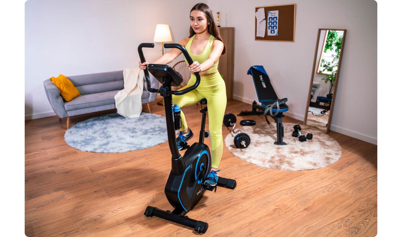 Велотренажер электромагнитный TRIX THUNDER черно-синий 7