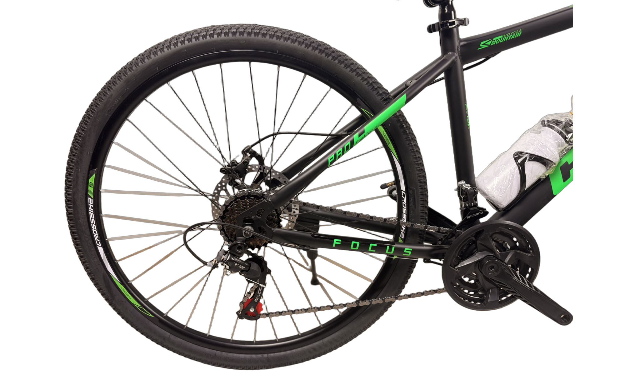 Велосипед Cross Focus 27.5", размер M, рама 17", год 2025, Черный-Зеленый 3 Велосипед Cross Focus 27.5", размер M, рама 17", год 2025, Черный-Зеленый 3