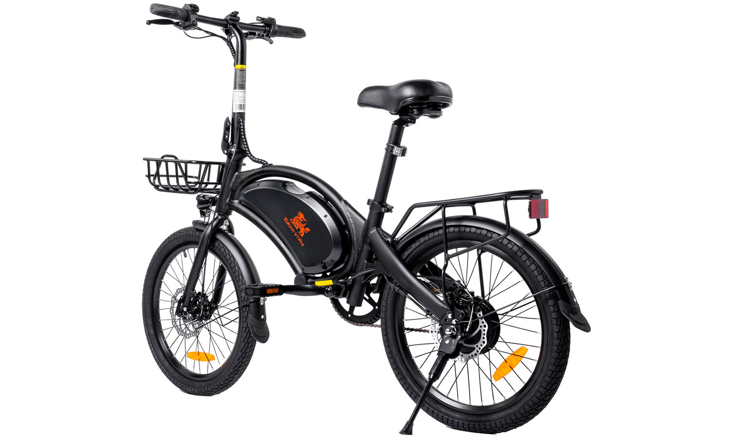 Електровелосипед Kugoo Kirin V1 PRO (350 Вт, 7,5 Ah, 48 В), 20", чорний 9