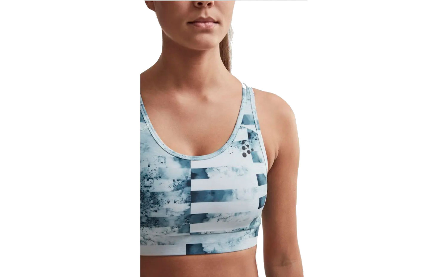 Фотография Женский топ Craft Training Bra Classic, размер XS, сезон SS 19, серо-белый 2