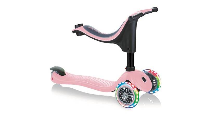 Самокат GLOBBER серии GO UP SPORTY пастельный розовый со светящимися колесами 1+ 2