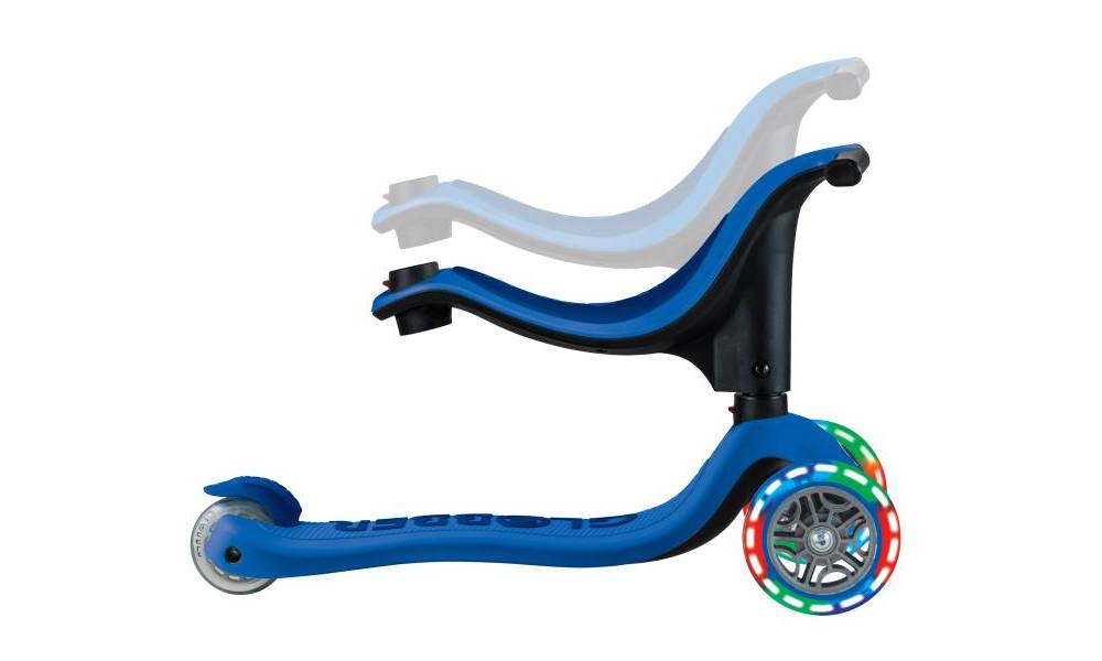 Самокат GLOBBER серии GO UP SPORTY синий, со светящимися колесами, 1+ 9 Самокат GLOBBER серии GO UP SPORTY синий, со светящимися колесами, 1+ 9