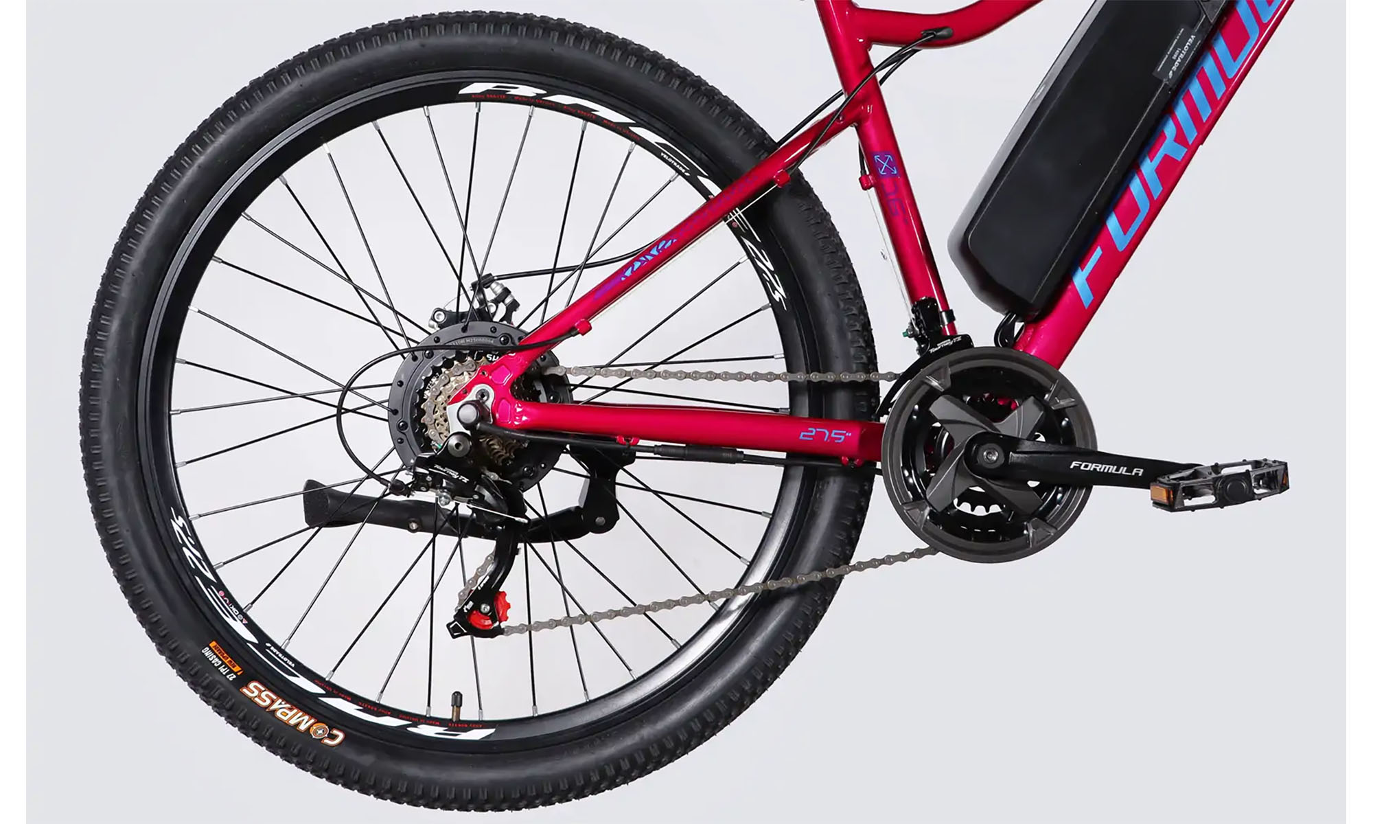 Велосипед з електроприводом Formula eALPINA DD FR 27.5", розмір M, рама-17", 36B, 12.5А*г, 500Вт, год 2026, рожево-синій 4