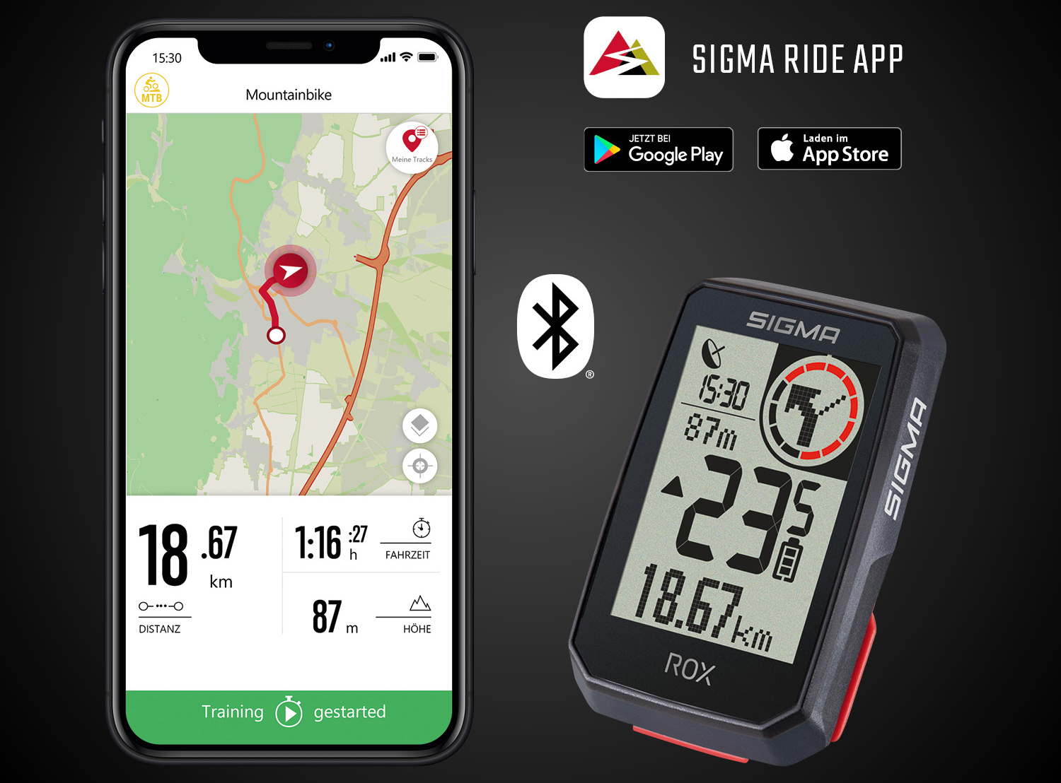 Фотография Велокомпьютер Sigma Sport ROX 2.0 Top Mount, Белый 6