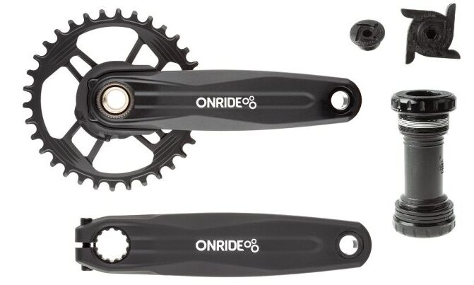 Комплект шатунів ONRIDE Solo Pro 1230, під Hollowtech, 170 мм, 34Т, на 12/11 шв., з кареткою, чорний 